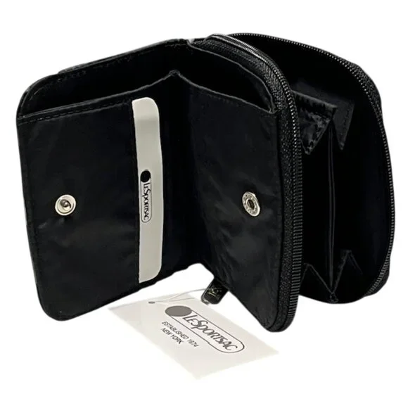 LE SPORTSAC Leopard Noir Bi-Fold Wallet NWT - Picture 9 of 15